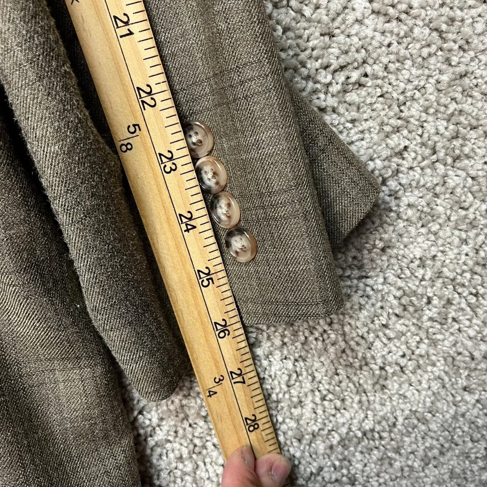Lauren Ralph Lauren Blazer Mens 54R Olive Brown Silk Wool Glen Check Sport Coat
